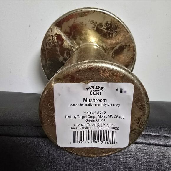 8" Foil Plastic Mushroom Halloween Decorative Sculpture- Hyde & Eek! - Picture 3 of 7